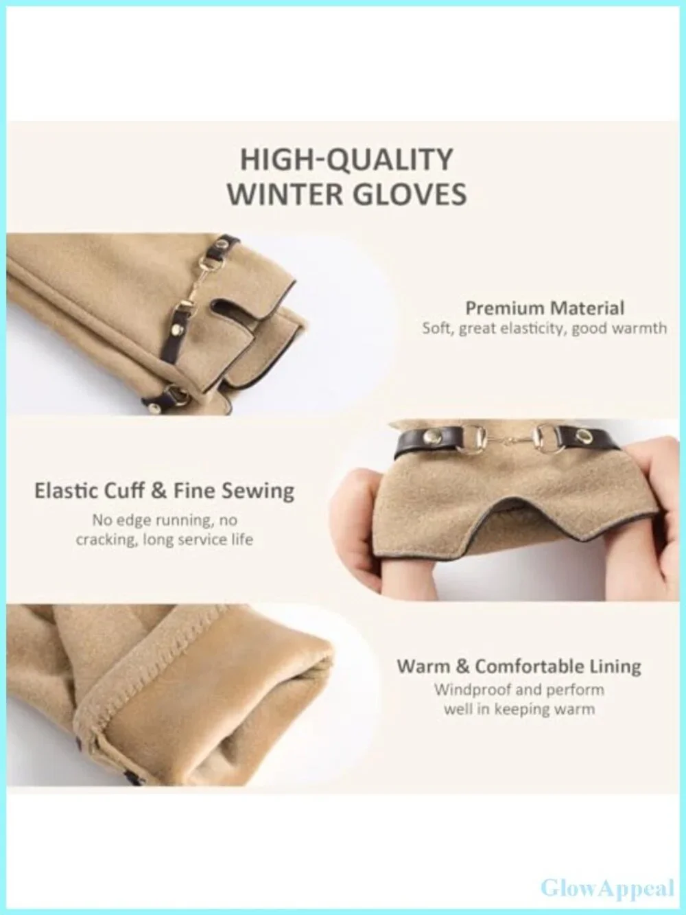 Women's Winter Gloves 3 Pair Pack Touchscreen Thermal Knit Gloves